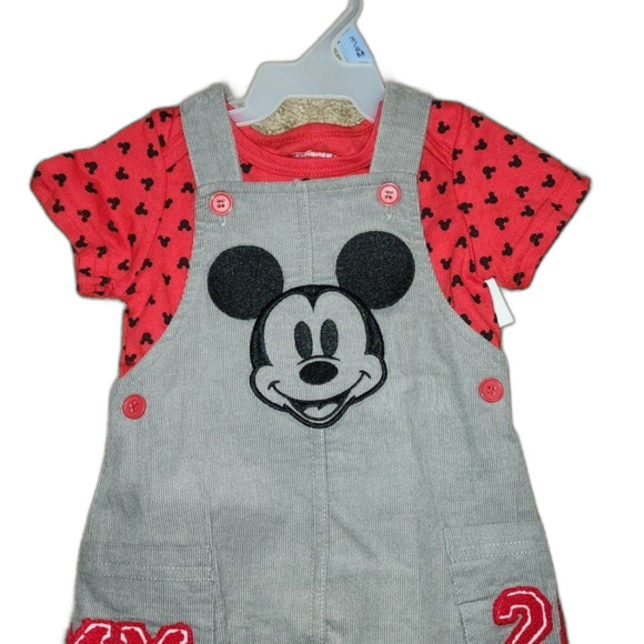 Disney Micky Mouse Overall and T-shirt outfit set 12m - Picture 8 of 10